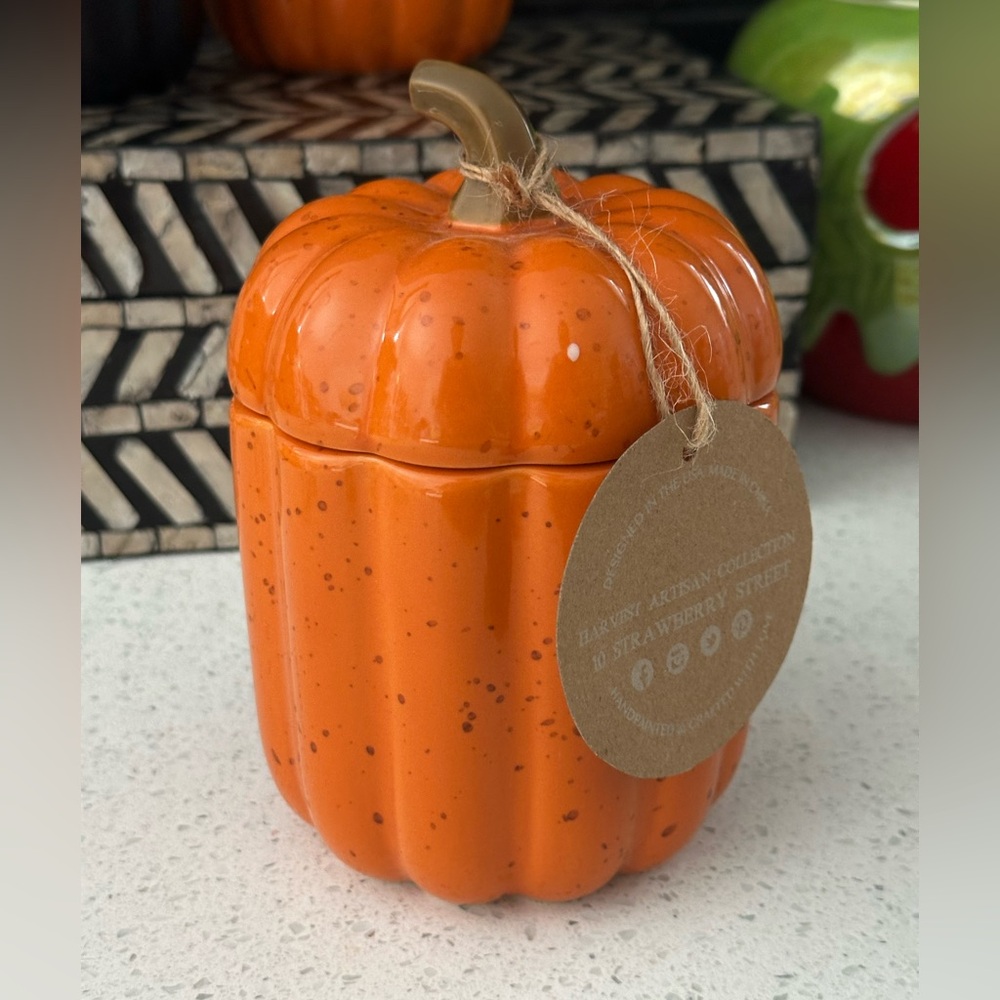 Ceramic Pumpkin Jar (SMALL) • NWT